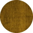 thumbnail image 1 of Ahgly Company Machine Washable Indoor Round Abstract Yellow Modern Area Rugs, 6' Round, 1 of 4