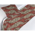 thumbnail image 3 of Bohemian Bed Runner Set, Abstract Themed Geometric Mesh of Peacock Birds Boho Design on Polygons, Decorative Bedding Scarf & a Pillow Sham for Hotels Homes, Twin, Cinnamon and Eggshell, by Ambesonne, 3 of 3