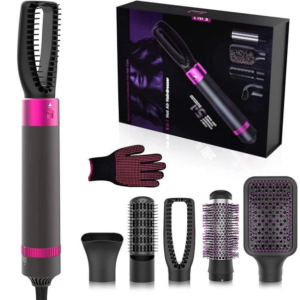 Secador de pelo AIKO PRO 5 en 1, 1200 W, ligero, con seguridad ALCI y tecnología de turmalina, gris y morado.