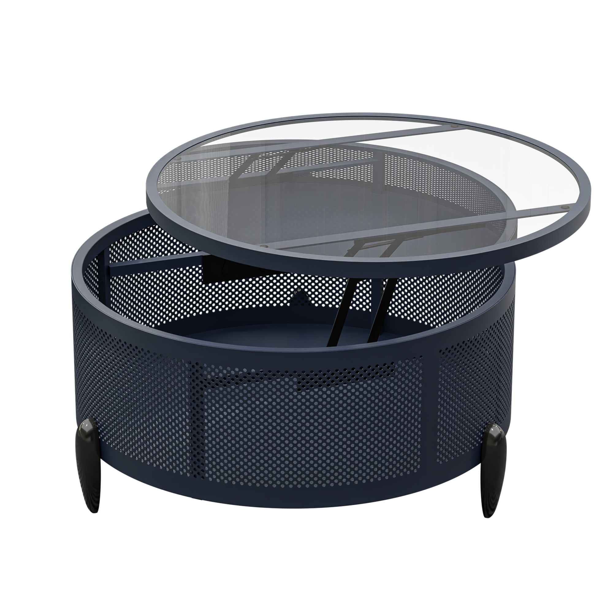 GLORY PATIO Round Coffee Table With Lifting Top And Storage Function