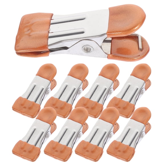 WORGEOUS Stainless Steel Anti- Clothespins with Tail Hanger Clips for Socks and Clothes, Golden Finish