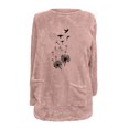thumbnail image 4 of ShiShine Women's Dandelion Plush Crew Neck Sweatshirt - Pullover Loose Winter Soft Warm Casual Long Sleeve Tops, 4 of 5