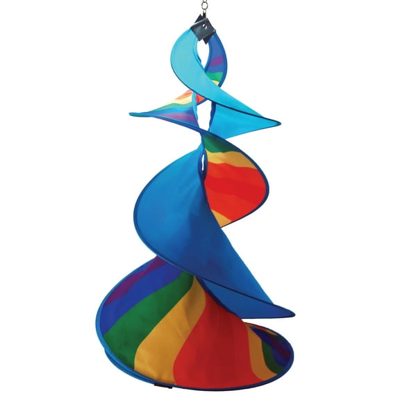 In the Breeze 4752 — Rainbow Wow Spin Duet — Colorful Outdoor Hanging Wind Spinner for Yards and Gardens