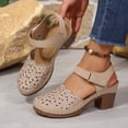 thumbnail image 5 of Rvasteizo Women Classic Shoes Solid Closed Toe Hollow Out Thick Sole Summer, 5 of 5