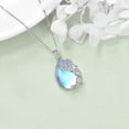 thumbnail image 3 of 925 Sterling Silver Moonstone Necklace Filigree Teardrop Daisy Butterfly Pendant Necklace Jewelry for Women (C-Daisy Butterfly Moonstone), 3 of 5