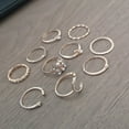 thumbnail image 5 of Geometric Gold Plated Knuckle Rings Set for Women - Fashion Alloy Statement Ring Set - European American Style, 5 of 6