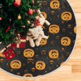 thumbnail image 5 of GZHJMY Halloween Tree Skirt Scary Pumpkin Face Xmas Tree Skirt Floor Door Round Mat Decorations for Holiday Party Home Christmas Day Ornaments, 35.4", 5 of 6