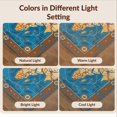 thumbnail image 7 of Design&I 6'x9' Washable Area Rug Map Retro Starfish Compass Emblems Nautical Ocean Turtle Round Refined for Dining Room, Under Table, Office, Snag-Free, 7 of 7