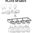 thumbnail image 2 of Wine Glass Rack Under Cabinet - Holder Metal Wine Glass Organizer Glasses Storage Hanger for Bar Kitchen Black 4 Rows, 2 of 5