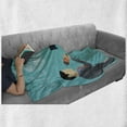 thumbnail image 6 of Paparazzi Soft Flannel Fleece Throw Blanket, Live News with Cameraman and Reporter Broadcasting Journalism, Cozy Plush for Indoor and Outdoor Use, 50" x 60", Turquoise Grey, by Ambesonne, 6 of 6