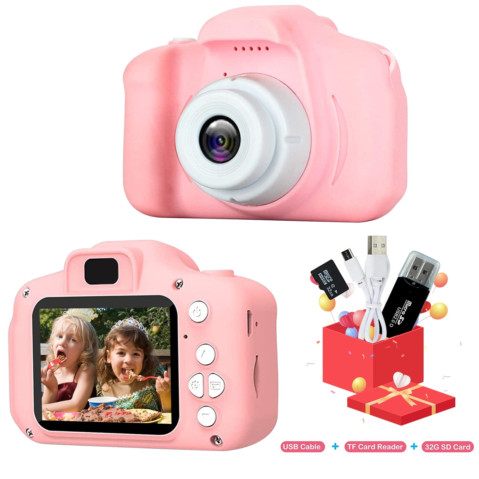 persoonlijkheid Product Lezen Kids Camera Selfie Shockproof Digital 1080P HD Video Camcorder, Charming  Christmas Birthday Gifts for Boys Toddler Age 3-10 Portable Game Toys with  32G SD Card (Pink) - Walmart.com