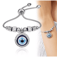 thumbnail image 2 of Pulsera de Ojo Turco Belug Acero Inoxidable para Mujer Tamaño Ajustable, 2 of 5