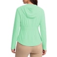 thumbnail image 6 of Miluxas Womens Sun Hoodie UPF 50+ UV Protection Long Sleeve Hoody Jackets Lightweight Rash Guard Outdoor Sun Shirts for Hiking Fishing Active Mint Green, 6 of 7