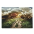 thumbnail image 1 of Nature Cutting Board, Dazzling Big Rain Cloud over Earth Path Road Countryside Field Climate Energy Image, Decorative Tempered Glass Cutting and Serving Board, Large Size, Multicolor, by Ambesonne, 1 of 1