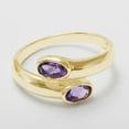 thumbnail image 4 of LBG British Made 14k Yellow Gold Natural Amethyst Womens Band Ring - 33 size options - Size 7.75, 4 of 6