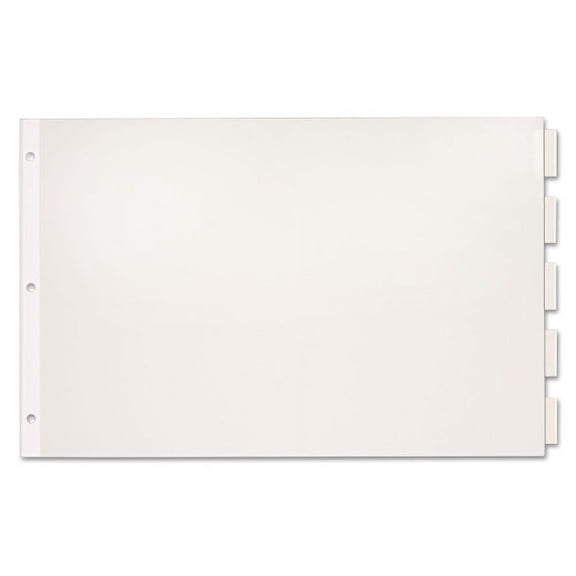 Cardinal Paper Insertable Dividers, 5-Tab, 11 x 17, White, Clear Tabs, 1 Set, Each
