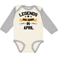 thumbnail image 3 of Inktastic legends are born in april Boys or Girls Long Sleeve Baby Bodysuit, 3 of 5