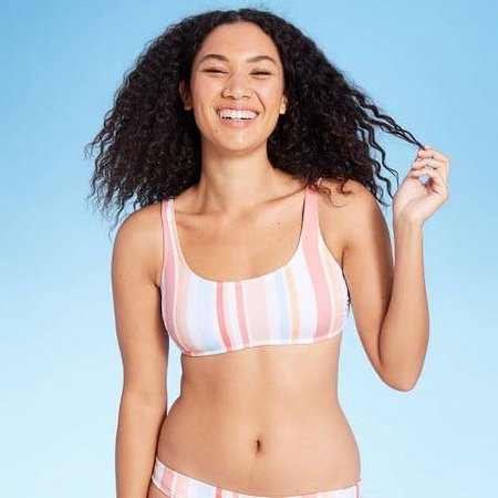 Juniors  Scoop Neck Bralette Bikini Top - Xhilaration Multi D/DD Cup