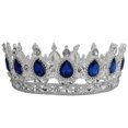 thumbnail image 1 of EeaseMX Elegante corona de novia, tocado de boda, tocado encantador, accesorio para vestido de novia, adorno para el cabello de fiesta para mujer (plata y azul), 1 of 7