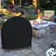 thumbnail image 2 of Chimenea de patio, cubierta de madera para chimenea, soporte de madera portátil impermeable para exteriores, cubierta redonda contra el polvo de 40x24x41 pulgadas, 2 of 5