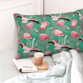 thumbnail image 4 of Yiaed Tropical Flamingo Print Brushed Microfiber Envelope Pillowcases, Standard,Envelope Closure Pillow Cases(No pillow core)-14"x20", 4 of 6