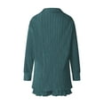 thumbnail image 6 of Plisse Short Set for Women Outfits Suit Long Sleeve Oversized Shirt Top and nner Vest Bra and Pleated Shorts Pants Suit 3 Pieces for Women Streetwear, 6 of 10