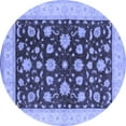 thumbnail image 1 of Ahgly Company Machine Washable Indoor Round Oriental Blue Industrial Area Rugs, 5' Round, 1 of 4