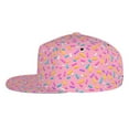 thumbnail image 3 of Daiia Donut print Flat Bill Hats Flat Brim Trucker Cap Baseball Cap Adjustable Classic Low Profile Hat Unconstructed Plain Cap, 3 of 9