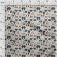 thumbnail image 3 of oneOone Georgette Viscose Gray Fabric Floral & Puppies Craft Projects Decor Fabric Printed By The Yard 42 Inch Wide, 3 of 5