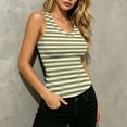thumbnail image 6 of Noric Women's Striped Tank Tops Summer Sleeveless V Neck Casual Ribbed Knit Skinny Fit Basic Camisole, 6 of 7