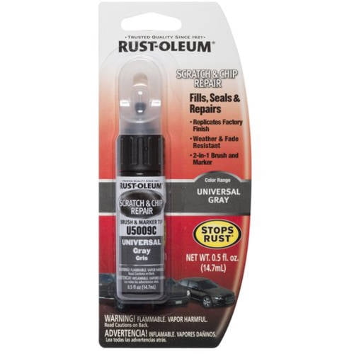 (2 pack) Gray, Rust-Oleum Automotive Scratch & Chip Repair Marker, 0.5 Oz
