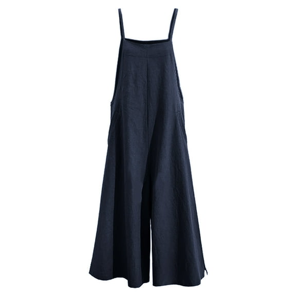 Aoochasliy Ladies Pants Christmas Clothes Solid Suspenders Trousers One-piece Wide Leg Jumpsuit Casual 2022