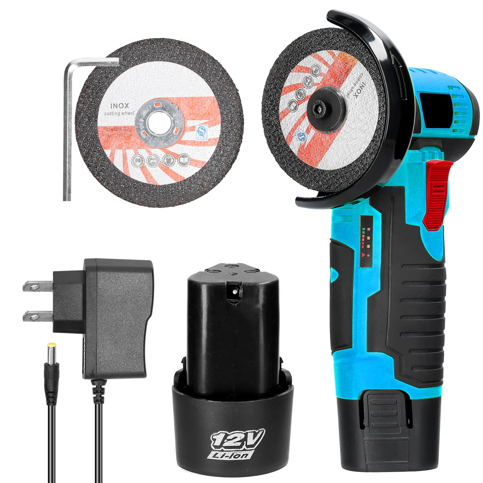 Electric Angle Grinder Grinding 19500rpm Electric Grinding Tool Multifunctional Mini Grinder Handheld Cutter for Cutting Polishing Ceramic Tile Wood Stone Steel