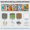 thumbnail image 2 of Vintage No Trespassing Sign License Plate Sign Tin Metal Funny No Trespassing Signs Private Property for Outside Bedroom Yard 16x4 In, 2 of 5