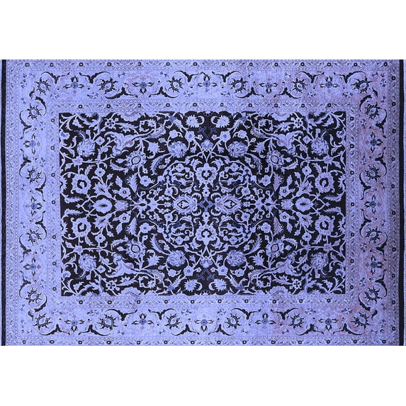 Ahgly Company Machine Washable Indoor Rectangle Oriental Blue Industrial Area Rugs, 2' x 3'