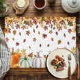 thumbnail image 4 of Green Orange Pumpkin Placemats Set of 12 Maple Leaf Sunflower Heat Insulated Linen Place Mats, Washable Stain-Proof Table Mats for Dining Tables Holiday Decor 13x19inch, 4 of 9