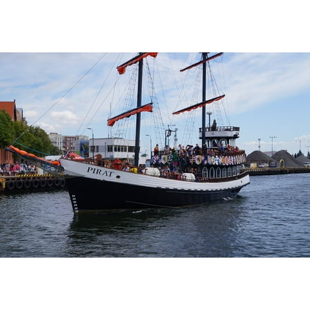 Coast Port - Canvas Print Lake Ship Baltic Sea Port Pirate Ship Coast Stretched Canvas 10 x 14