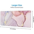 thumbnail image 4 of Extended XL Marble Pink Mouse Pad with Stitched Edges, Waterproof Cute Full Large Gaming Mousepad, Big Long Non-Slip Mouse Mat Deskpad for Laptop, Keyboard, Computer for Women Office, 31.5 * 11.8 in, 4 of 6
