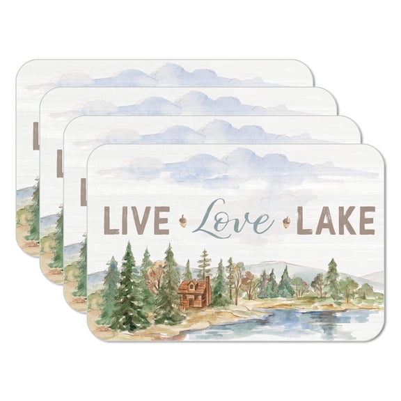 CounterArt Rustic Lake 4-Pack Reversible Plastic Tabletop Placemats