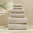 thumbnail image 6 of Virtu Bath Towel Sets For Bathroom 100% Ring Spun Cotton Luxury Bath Towel Set 6 Pc Highly Absorbent Towels, Cream, 6 of 6