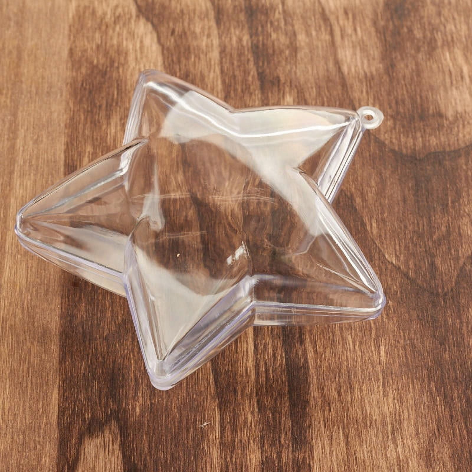 12pc Acrylic Fillable Clear Star Ornaments 90mm - for Christmas and Crafts - Factory Direct Craft