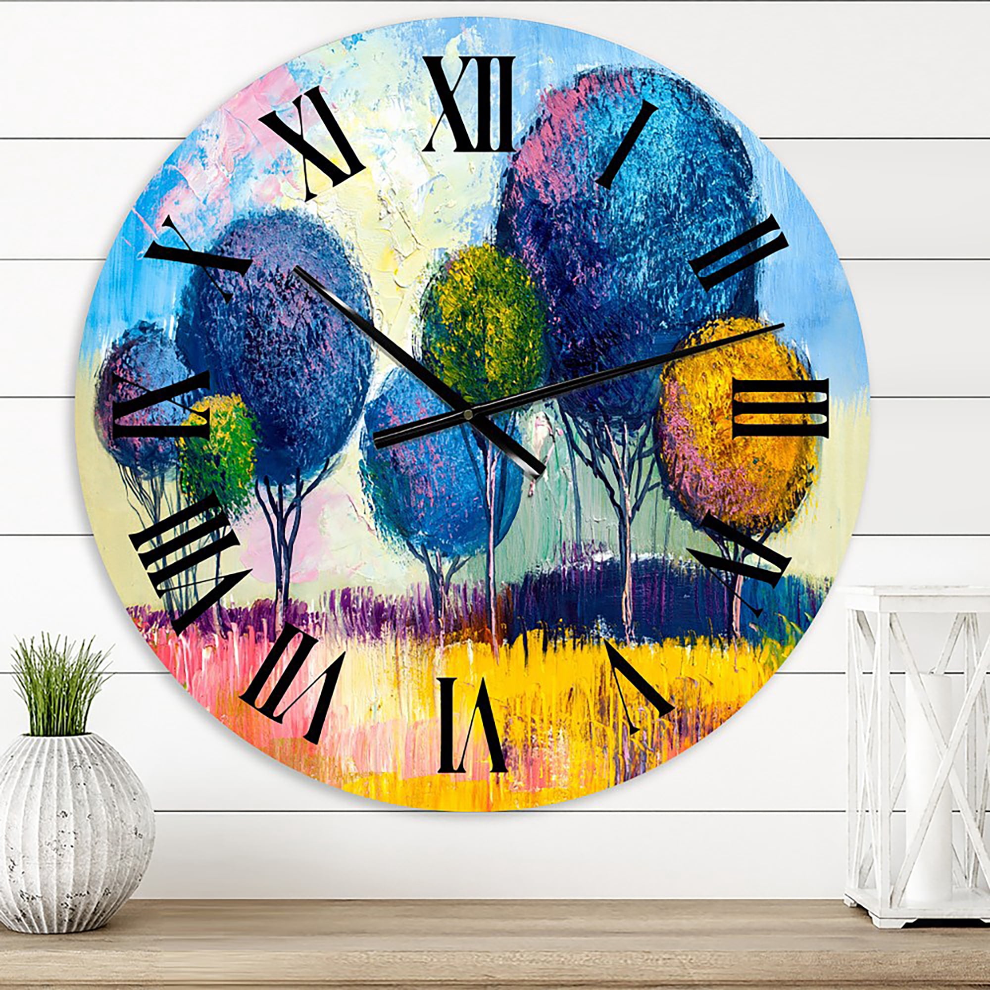 Designart 'Autumn Fantasy Trees Iii' Modern Wall Clock