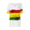 thumbnail image 4 of Tops for Women under $5 Short-Sleeved Color Block V-Neck Casual Blouse Multicolor, 4 of 5