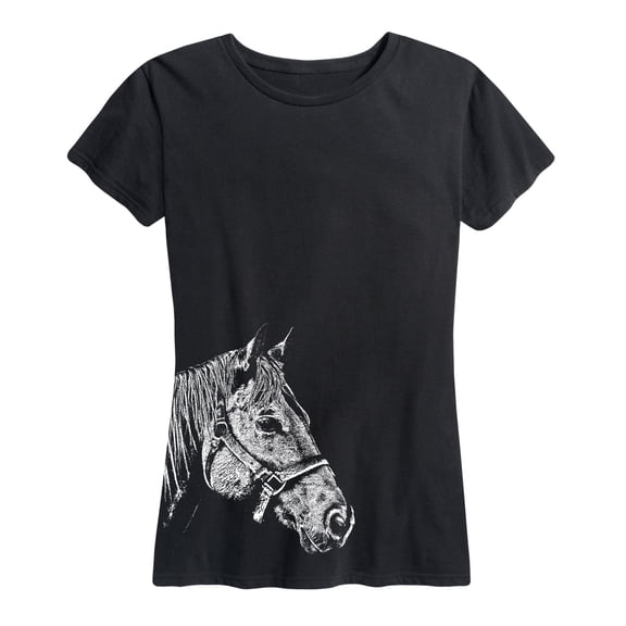 Instant Message - Side Profile Horse Short Sleeve Graphic T-Shirt