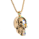 thumbnail image 2 of Collar Hombre Calavera LUCKMAN Troy Acero Inoxidable Dorado UNITALLA, 2 of 6