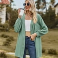 thumbnail image 3 of NIUREDLTD Women's Cardigan Women's Open Front Cardigans Long Sleeve Casual Soft Drape Fall Cardigan Sweaters For Women Green XXL, 3 of 5