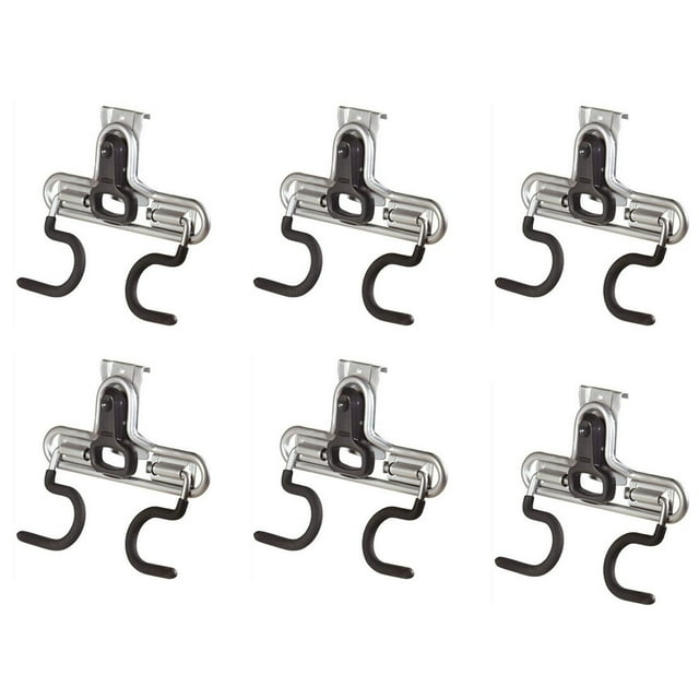 Rubbermaid FastTrack Wall S Hook 2 Handle Tool Storage Organizer Rack (6 Pack)