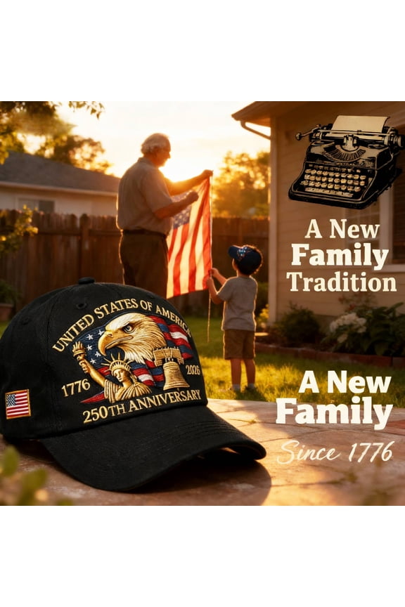 United States 250th Anniversary Hat Adjustable Patriotic Baseball Cap Stylish Collectible and Holiday Gift to Celebrate 250 Years of Freedom and Liberty (eagle Print), Black