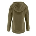 thumbnail image 3 of QUYUON Hooded Button up Shirt for Women Winter Long Sleeve Shirts Hoodies Pullover Tops Drawstring Lightweight Sweatshirts with Pockets Fall Sweatshirts Army Green XXL, 3 of 4