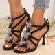 thumbnail image 5 of Bmisegm Women's Open Toe High Heels for Women Sexy Dressy Sandal Womens Sandals Summer Black 8, 5 of 9